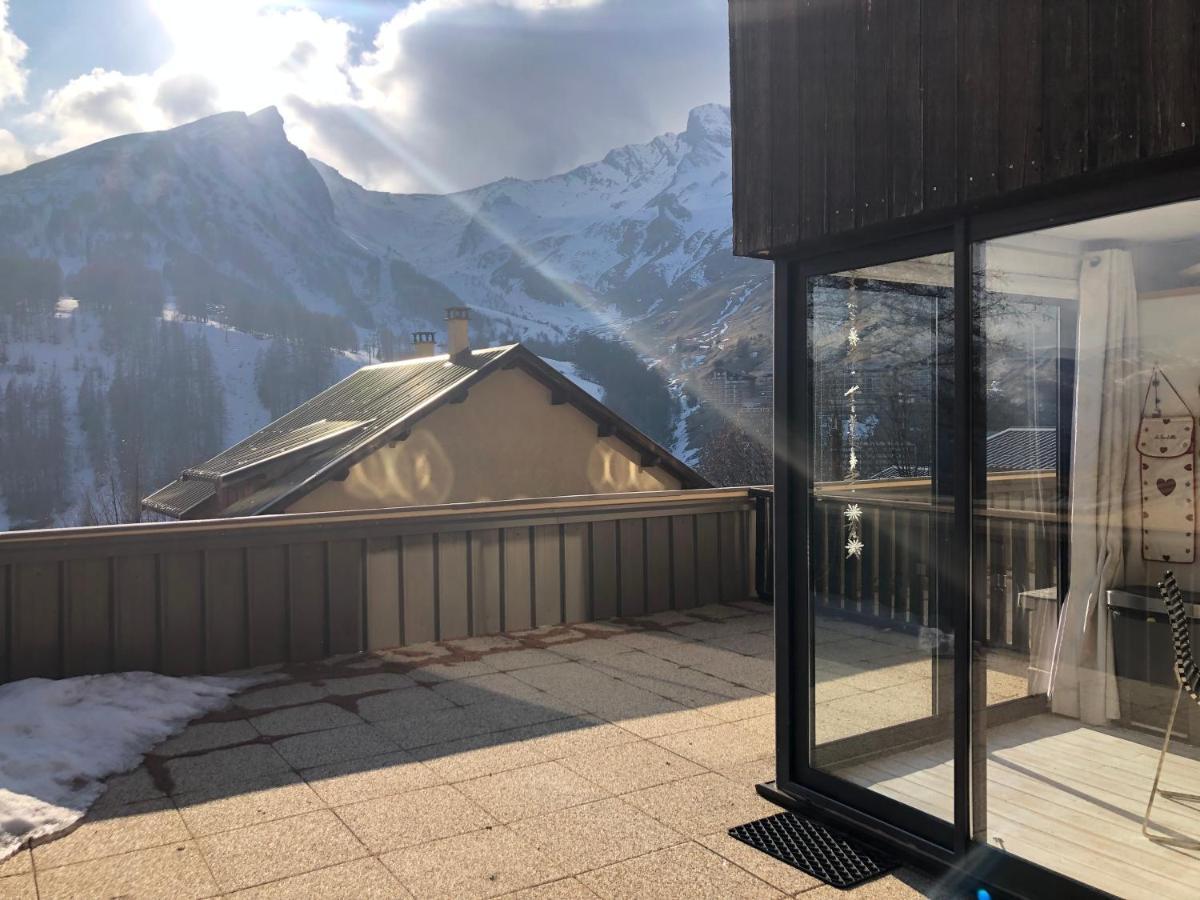 Grand Studio La Foux D Allos Avec Vue Et Terrasse Exterior foto